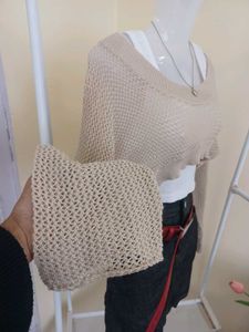 Sheer Knit Cropped Sweater