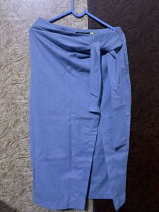 Stylish Blue Wrap Skirt