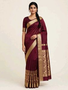 Elegant Maroon Silk Saree