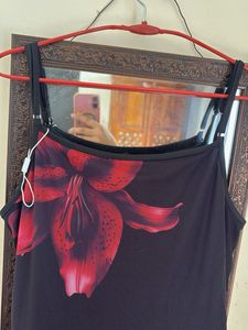Savana Elegant Black Floral Print Dress