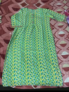 White Ethnic Kurta with Golden Print