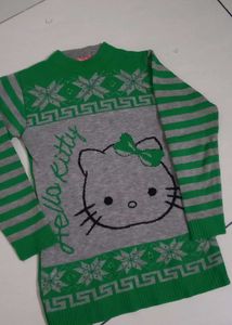Hello Kitty Green &amp; Gray Sweater