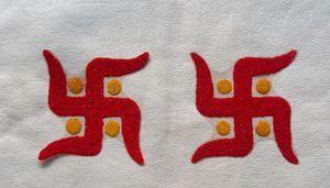 Swastik Pair Readymade Rangoli Patches