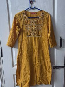 Yellow Embroidered Kurta