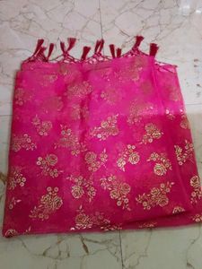 Vibrant Pink Floral pure organza Dupatta