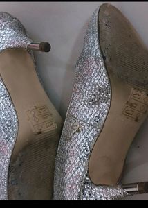 Silver Glitter Party Stiletos pump