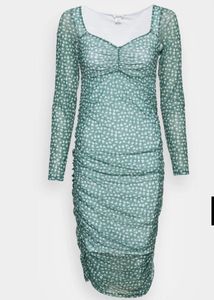 Chic Floral Print Mesh Dress