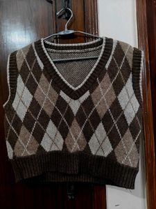 Argyle Knit Vest Sweater