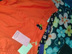 Trendy Orange Straight Leg Pants