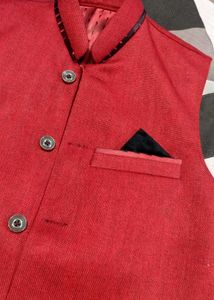 Men's Red Nehru Jacket