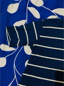 Navy Striped crop tshirt