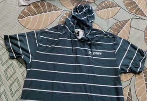 Men's Striped Hoodie T-Shirt Sealed pack