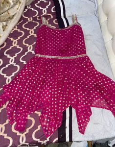 Designer Pink Lehenga Choli with Golden Print