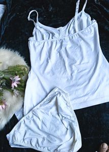Comfortable White Camisole &amp; Panty Set