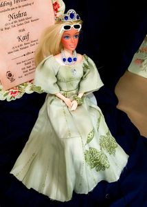 Barbie doll in Princess gown.
