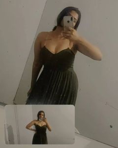 Olive Green Strapless Maxi Dress