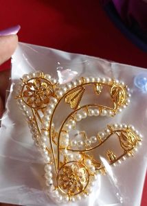 Elegant Pearl &amp; Gold Tone Ear Cuffs