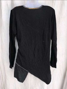 Vintage Y2K Asymmetrical Patchwork Top | Black