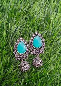 Ethnic Oxidized Silver Earrings