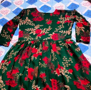 Green Floral Print Kurta Set