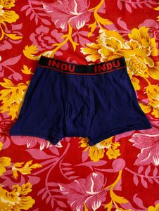 Men's Blue Cotton Boxer Briefs