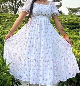 Floral Smocked Puff Sleeve Dress