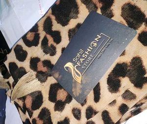 Leopard Print Scarf with Tassels