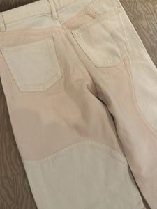 BERSHKA Patchwork High Waist Ombre Pink Jeans