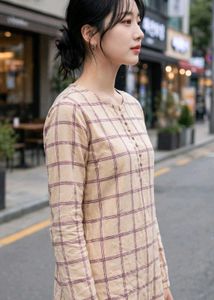 Classic Beige Plaid Kurta