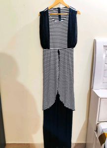 Striped Maxi Dress with Shrug