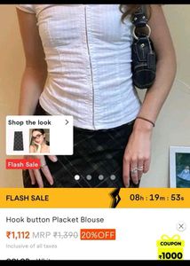White Hook Button Placket Blouse