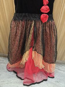 Stunning Black &amp; Red Layered Gown