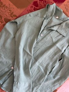 Crushed Texture Button-Up Shirt