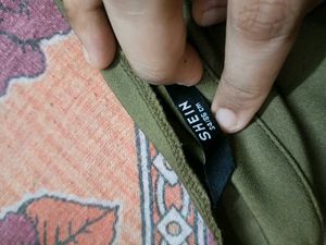 Olive Green Ethnic Skirt with Tie Detail