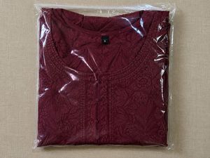 Maroon Embroidered Kurta Top