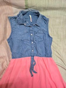 Denim &amp; Pink Ombre Dress
