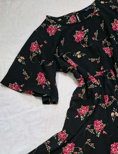 Floral Print Flared Dress