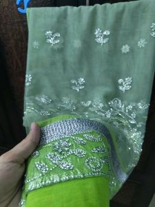 Bright Green Ethnic Saree