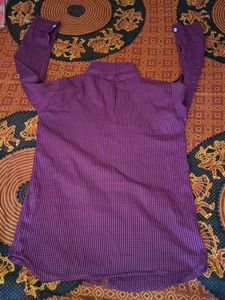 Purple Button-Up Shirt with collar