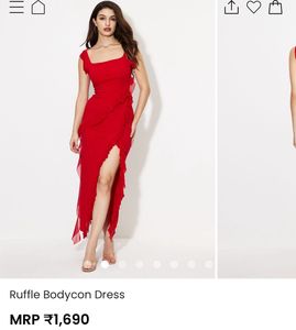 Stunning Red Ruffle Bodycon Dress