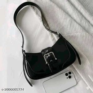 Chic Black Patent Shoulder Bag