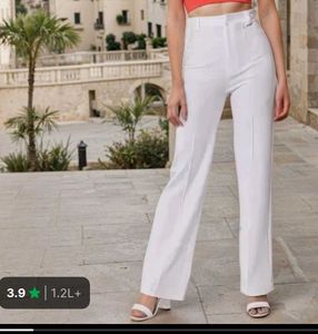 pant Elegant White Casual Trousers, whi