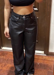 Brand New (H&amp;M)Black Leather Flared Pant