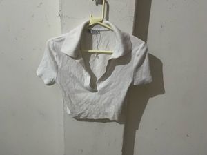 Zara Rubbed Polo Shirt Tagged Size S
