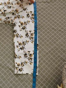 White Floral Print Kurta