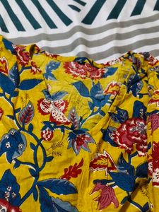 Vibrant Yellow Floral Print Kurta