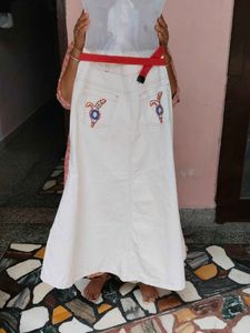 Customized Embroidered Denim skirt