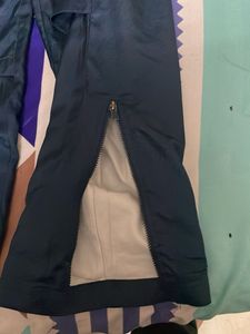 Navy Track Pants bootcut Zippers
