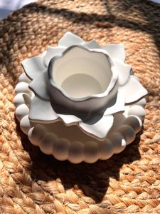 Lotus jar with bubble coaster