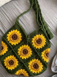 Sunflower Crochet Sling Bag